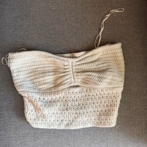 American Eagle Outfitters Beige Knit Crop Top